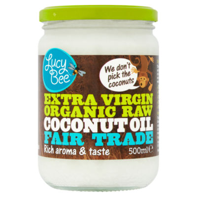 Lucy Bee extra virgin organic raw coconut oil 500ml, UK version