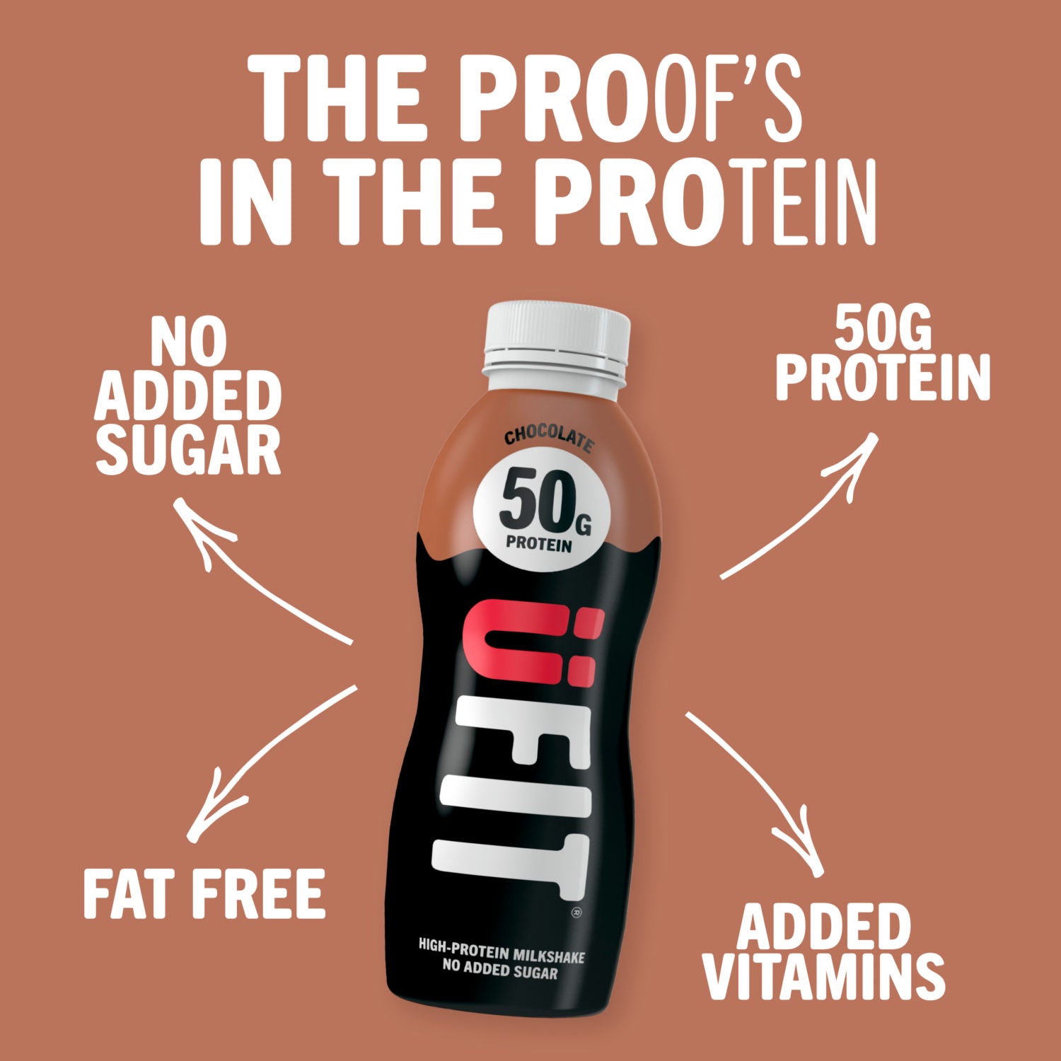 UFIT chocolate high-protein milkshake 500ml (British brand)