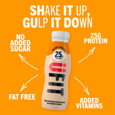 UFIT salted caramel protein milkshake 330ml, UK version