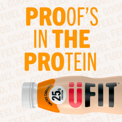 UFIT salted caramel protein milkshake 330ml, UK version