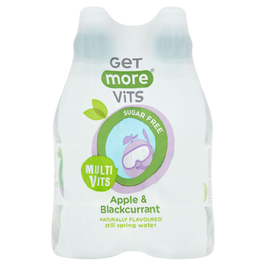 Get More Vits Apple & Blackcurrant Sugar Free Multivits Still Spring Water Bottles GOODS ASDA   