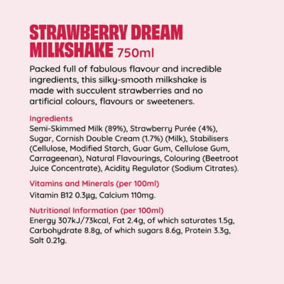 Shaken Udder Jordbærdrøm Milkshake 750ml