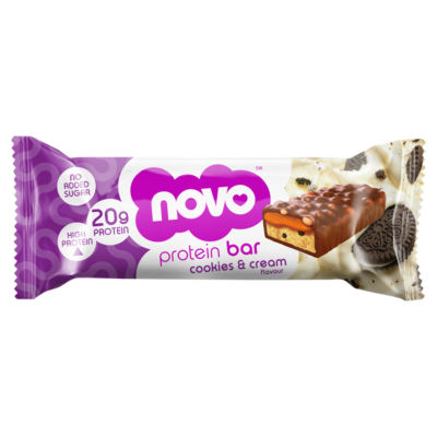 Novo cookies & cream protein bar 62g - British product