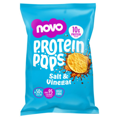Novo Protein Pops Salt & Vinegar 45g, imported from the UK