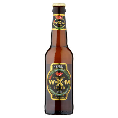 زجاجة Wrexham Lager 330 مل، نسخة المملكة المتحدة