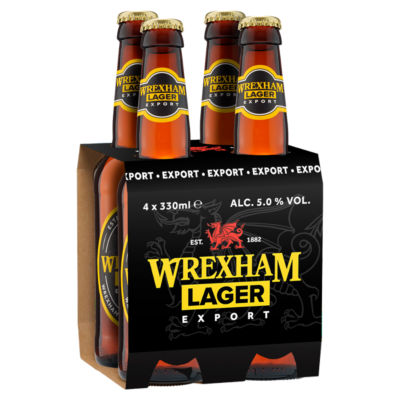 Wrexham Lager Export beer 4x330ml - British product