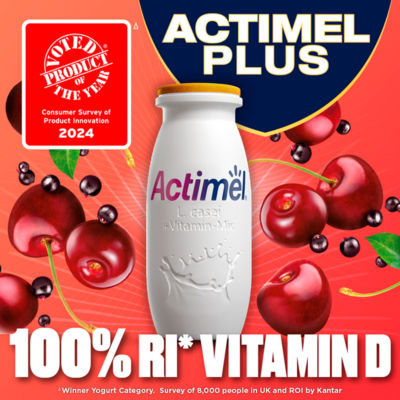 Actimel Plus Cherry Elderberry Yoghurt Shot 8 pack - British product
