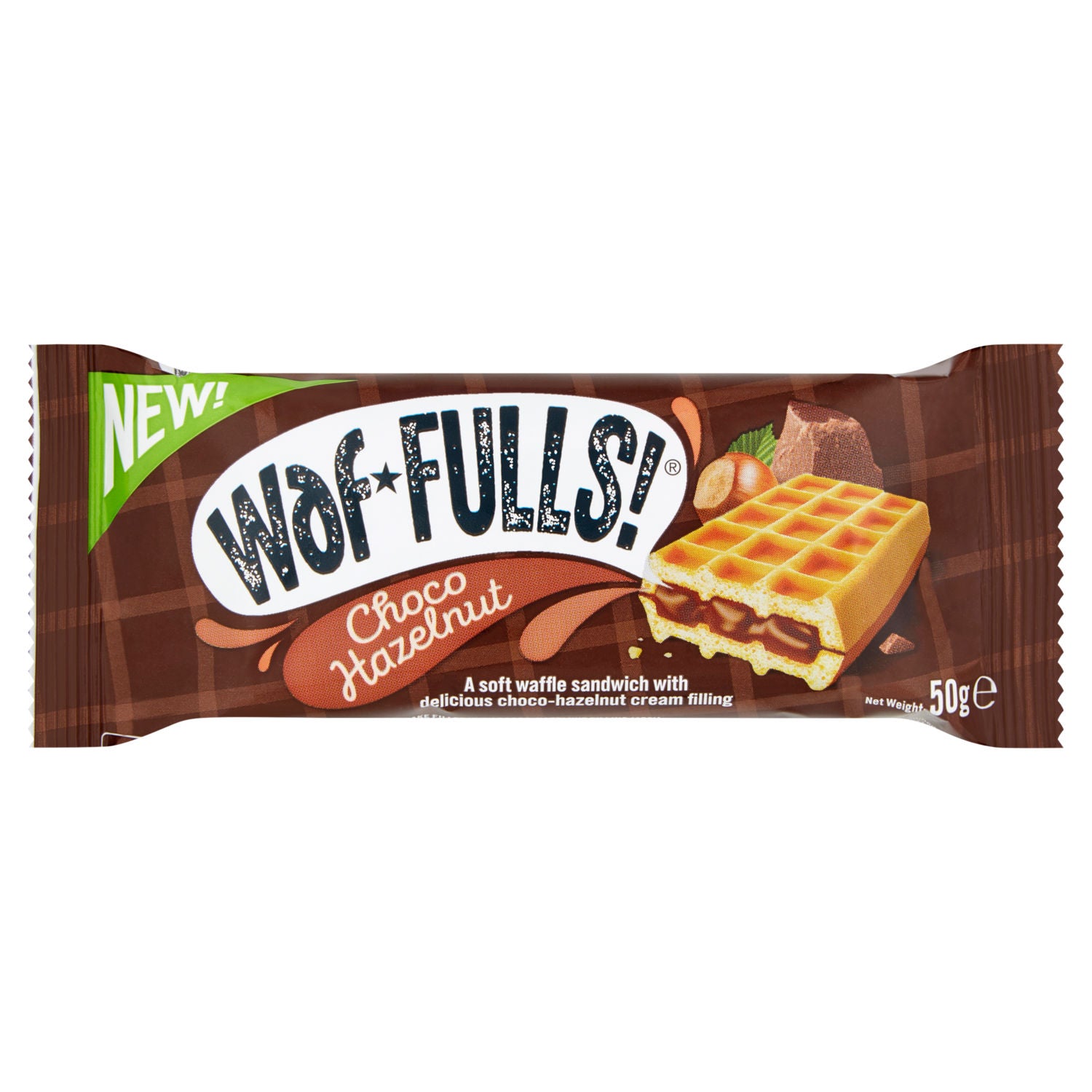 Waffulls choco hazelnut waffle snack 50g - British product