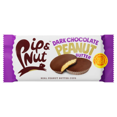 Pip & Nut dark chocolate peanut butter cups 31g, imported from the UK