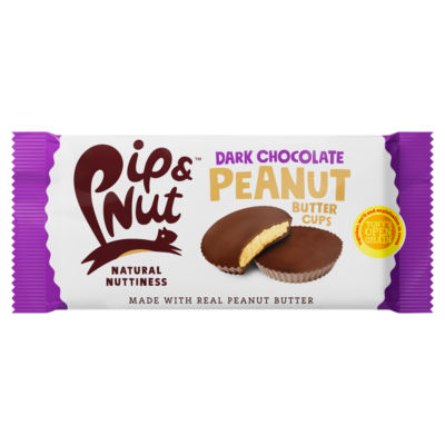 Pip & Nut dark chocolate peanut butter cups 31g, imported from the UK