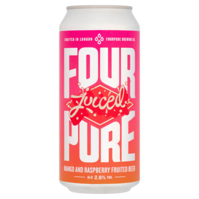 Fourpure Juiced Mango und Himbeere Fruited Beer 440ml - Britisches Produkt