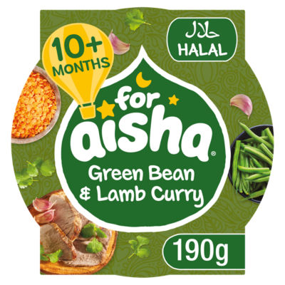 For Aisha baby food Green Bean and Lamb 190g - British product