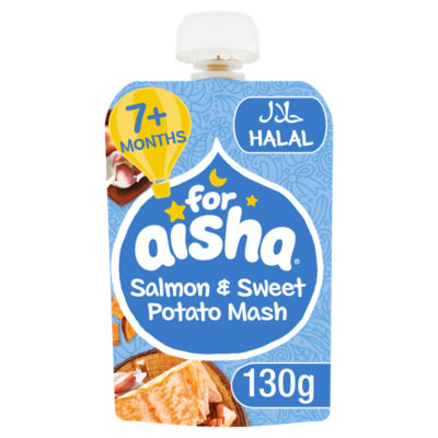 For Aisha Salmon & Sweet Potato Mash 7+ Months Baby Food Puree 130g