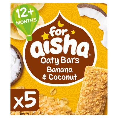 For Aisha oaty bars banana coconut 5x25g, UK version