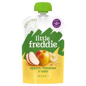 ASDA Little Freddie Organic Apples, Bananas & Oats Smooth Stage 1+6m Baby Food 100g- Buy online at McGrocer
