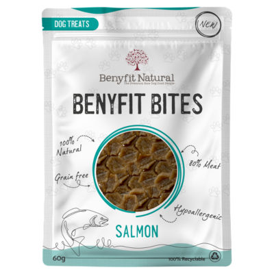 Benyfit Natural Salmon Bites dog treats 60g - British product