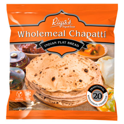 Riya's Wholemeal Chapatti 800g frozen, imported from the UK