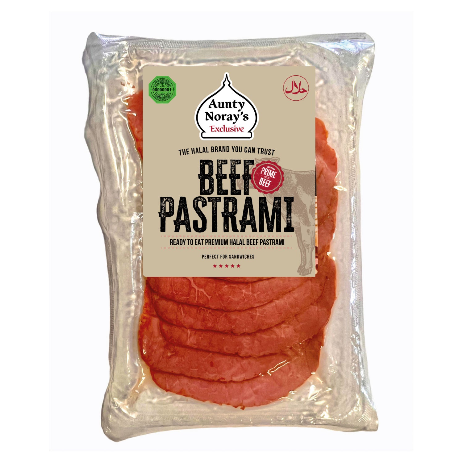 Aunty Noray's Beef Pastrami 80g, UK version