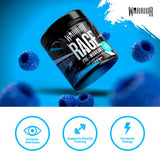 Warrior Rage pre-workout Blazin Blue Raz 392g (British brand)