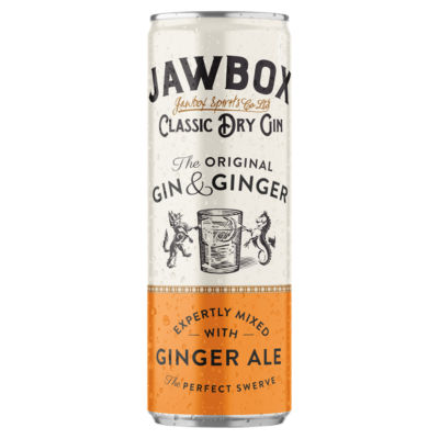 Jawbox Classic Dry Gin with Ginger Ale 250ml - British product