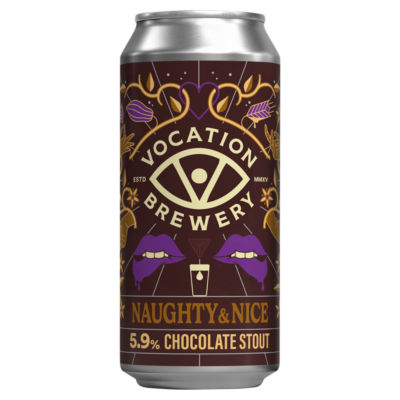 Vocation Naughty & Nice Chocolate Stout 440ml, imported from the UK