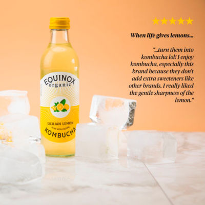 Equinox Sicilian Lemon Kombucha 275ml, UK version