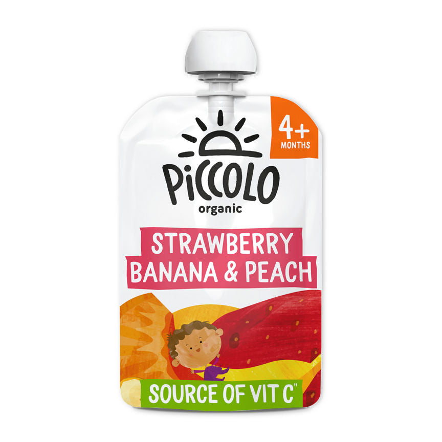 Piccolo Organic Strawberry, Banana & Peach 4 Months+ GOODS ASDA   