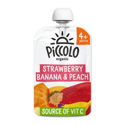 ASDA Piccolo Organic Strawberry, Banana & Peach Smooth 4+ Months Baby Food 100g - اشترِ عبر الإنترنت من McGrocer