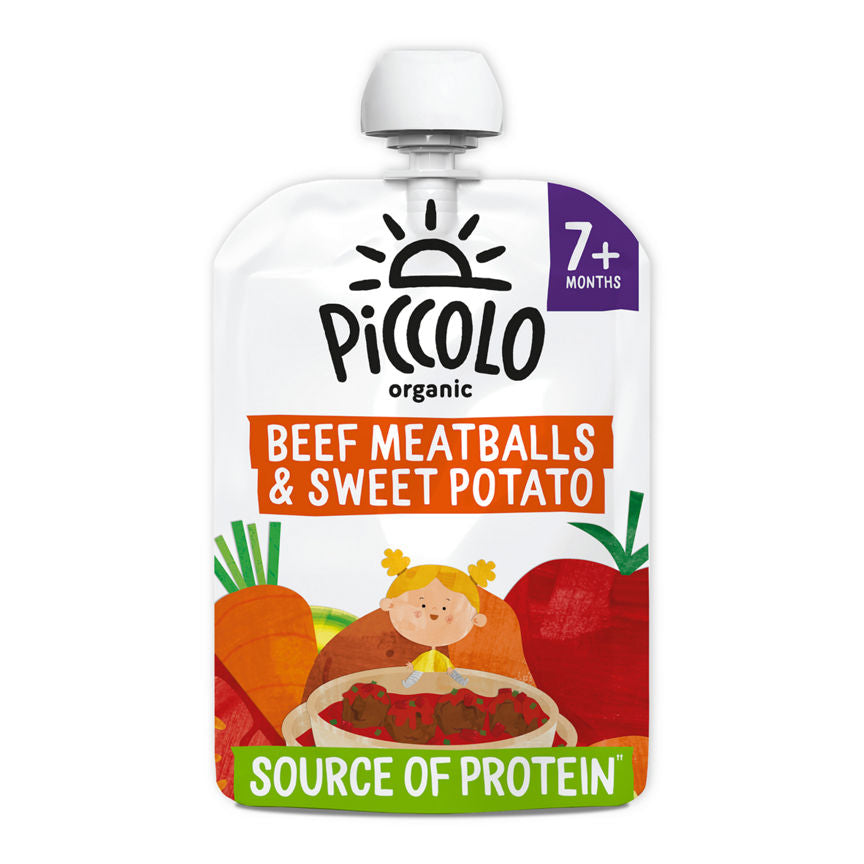 Piccolo Organic Sweet Potato & Beef Meatballs with Tomato & Herbs From 7 Months+