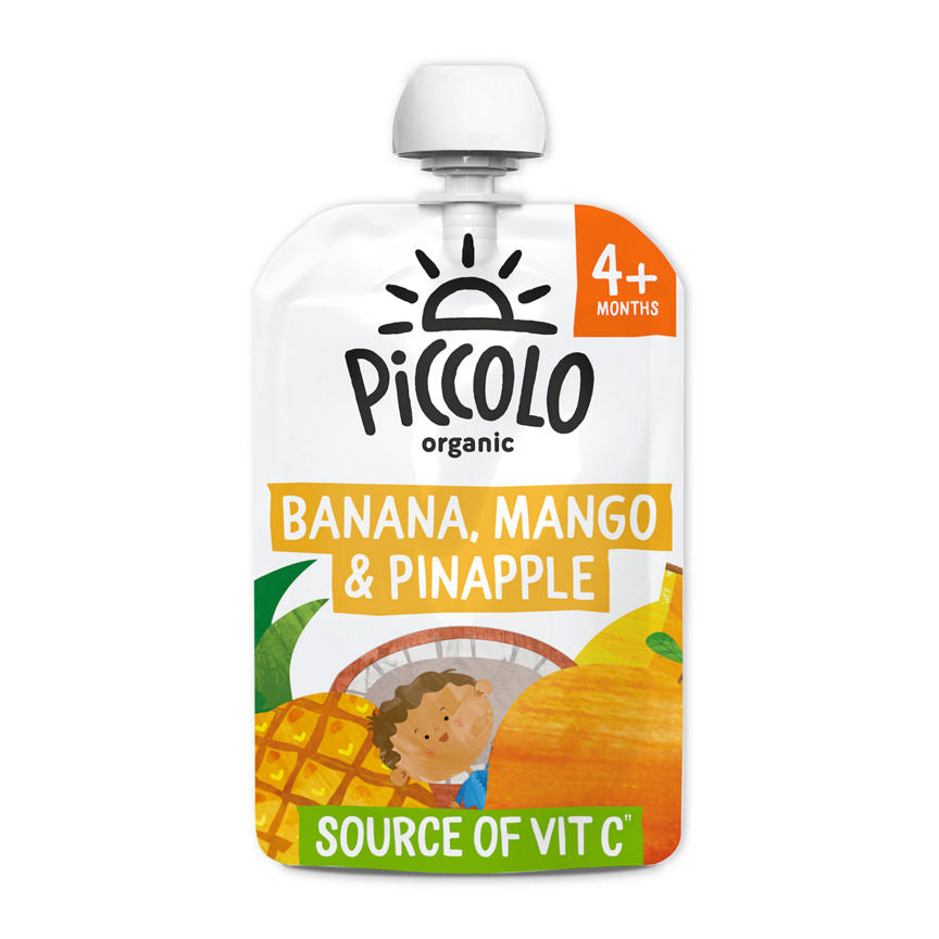 Piccolo Organic Banana, Mango & Pineapple Smooth 4+ Months 100g