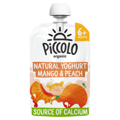 Piccolo Bio Naturjoghurt Mango & Pfirsich Fruchtpüree Beutel 100g