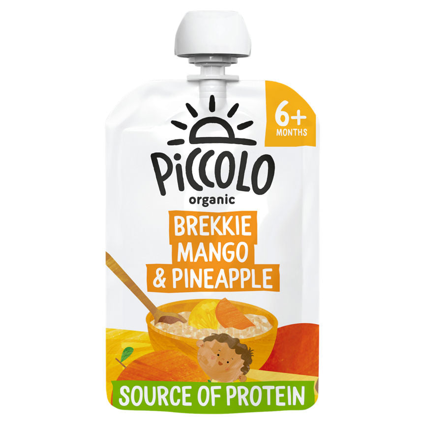 Piccolo Organic Brekkie Mango & Pineapple with Creamy Whole Milk Yoghurt Smooth 6+ Months 100g GOODS ASDA   