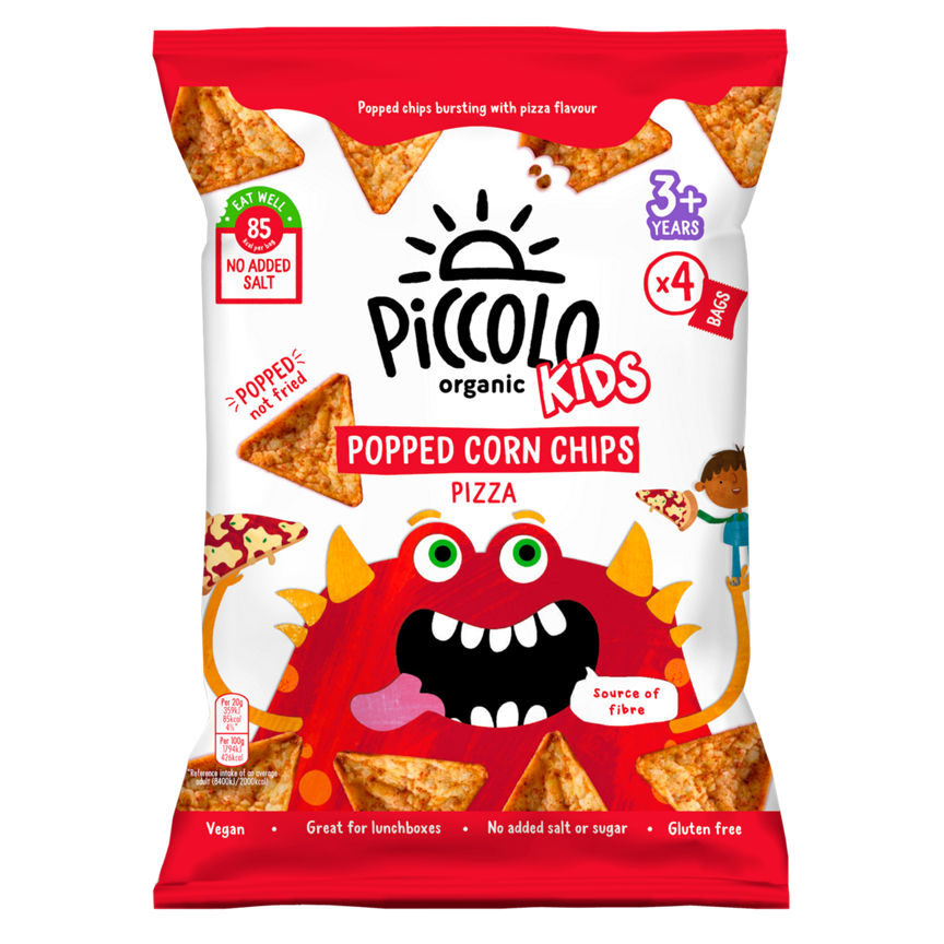 Piccolo Organic Kids Popped Corn Chips Pizza 3+ Years 4 x 20g (80g)