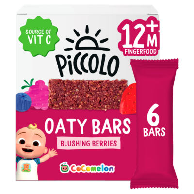 Piccolo Organic Cocomelon Oaty Bars Blushing Berries 138g, UK version