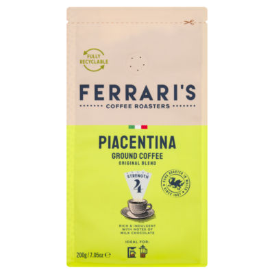 Ferrari's Piacentina ground coffee 200g (British brand)