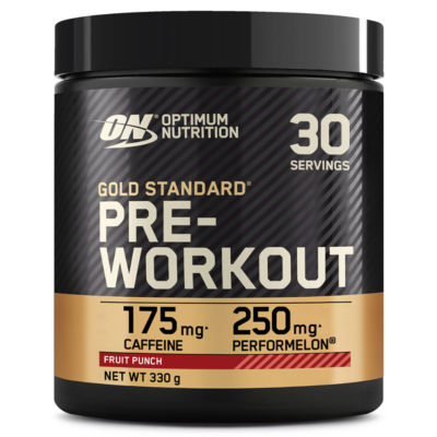 Optimum Nutrition pre-workout powder fruit punch flavour 330g, imported from the UK