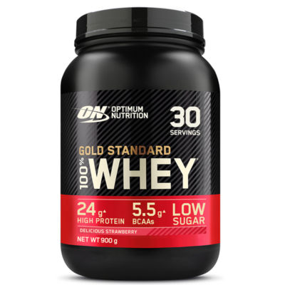 Optimum Nutrition Gold Standard whey protein strawberry 900g (British brand)