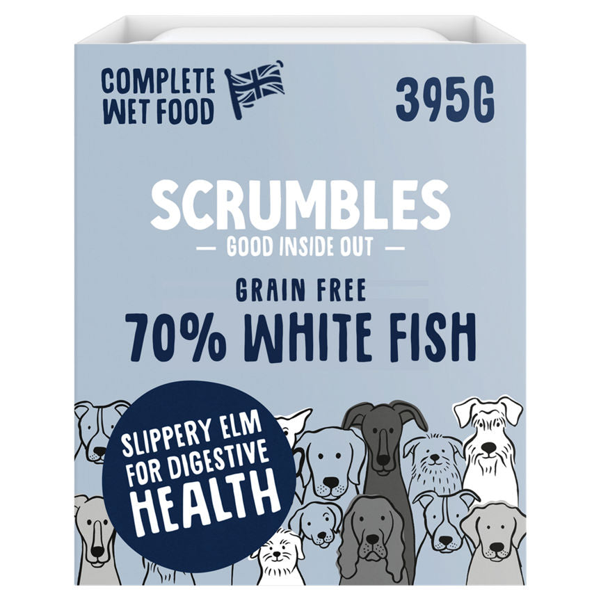 Scrumbles 70% White Fish Complete Wet Food 395g