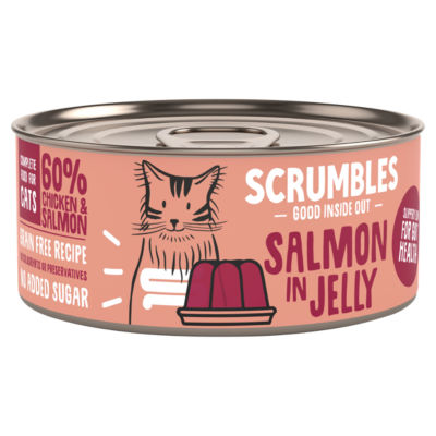 Scrumbles salmon in jelly cat food 80g, UK version