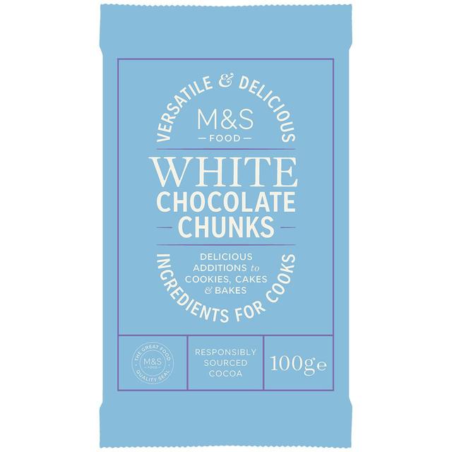 M&S White Chocolate Chunks   100g