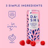 Dash Raspberry Sparkling Water 330ml cans, UK version