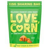 LOVE CORN sour cream and chive crunchy corn snack 115g, imported from the UK