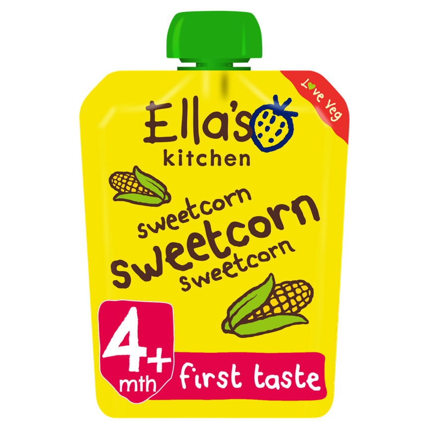 Ella's Kitchen Organic Sweetcorn First Tastes Baby Pouch 4+ Months