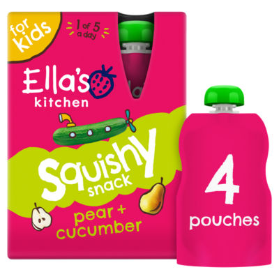 Ella's Kitchen pear cucumber squishy snack 4x100g - British product