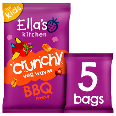 Ella's Kitchen BBQ-Geschmack Knusprige Gemüse-Wellen Kleinkind-Snack 5 x 10g (50g)
