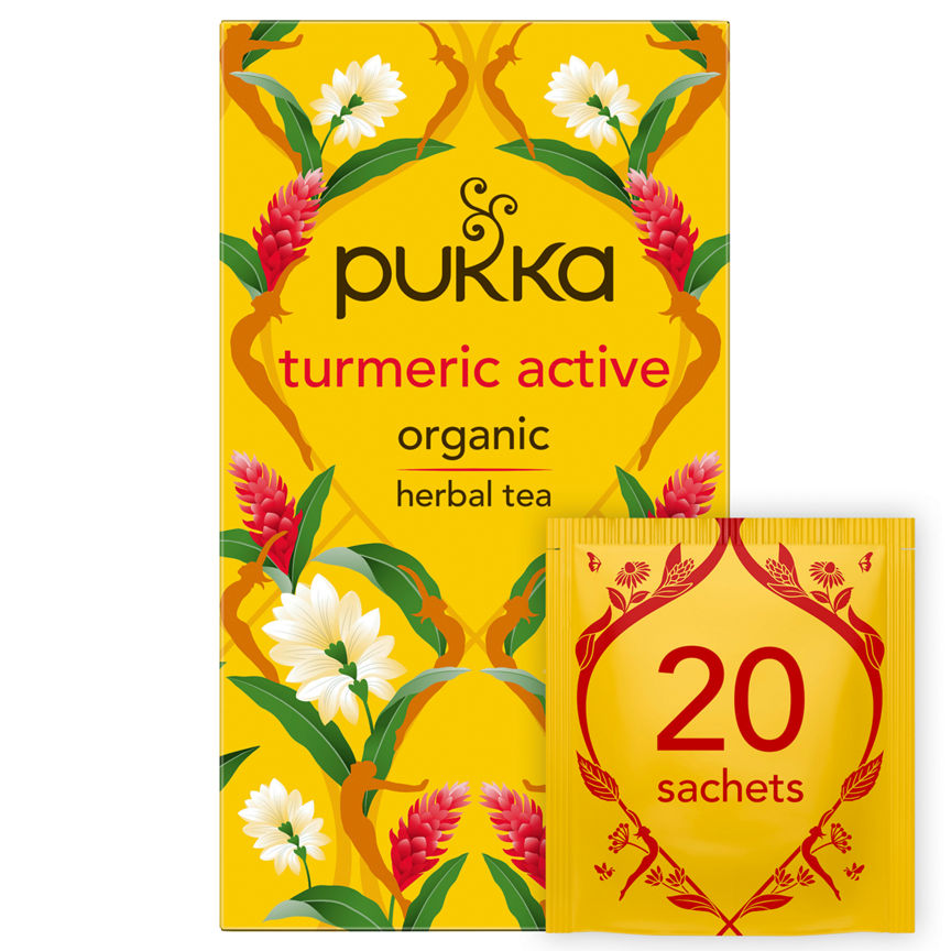 Pukka Organic Turmeric Active 20 Herbal Tea Sachets GOODS ASDA   