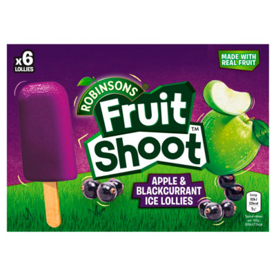 Robinsons Fruit Shoot Apple Blackcurrant Ice Lollies 6 x 30g (British brand)