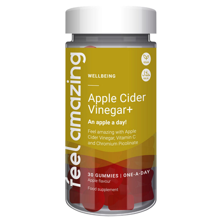 Feel Amazing Apple Cider Vinegar+ Apple Flavour One-A-Day 30 Gummies GOODS ASDA   