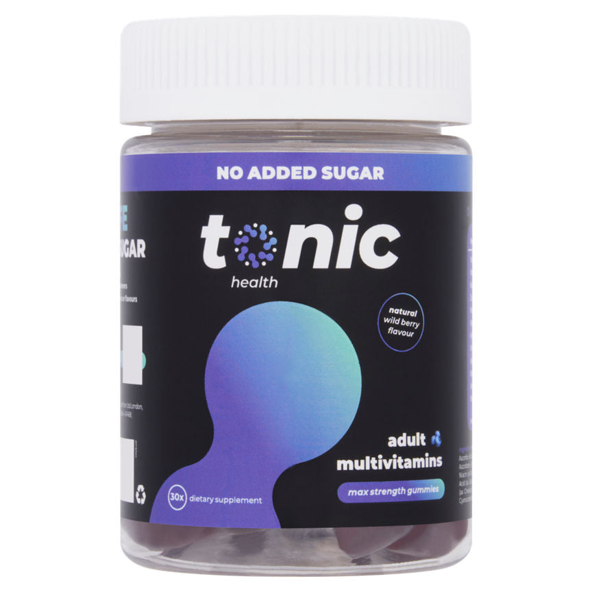 Tonic Health Adult Multivitamins 30 Max Strength Gummies Natural Wild Berry Flavour GOODS ASDA   