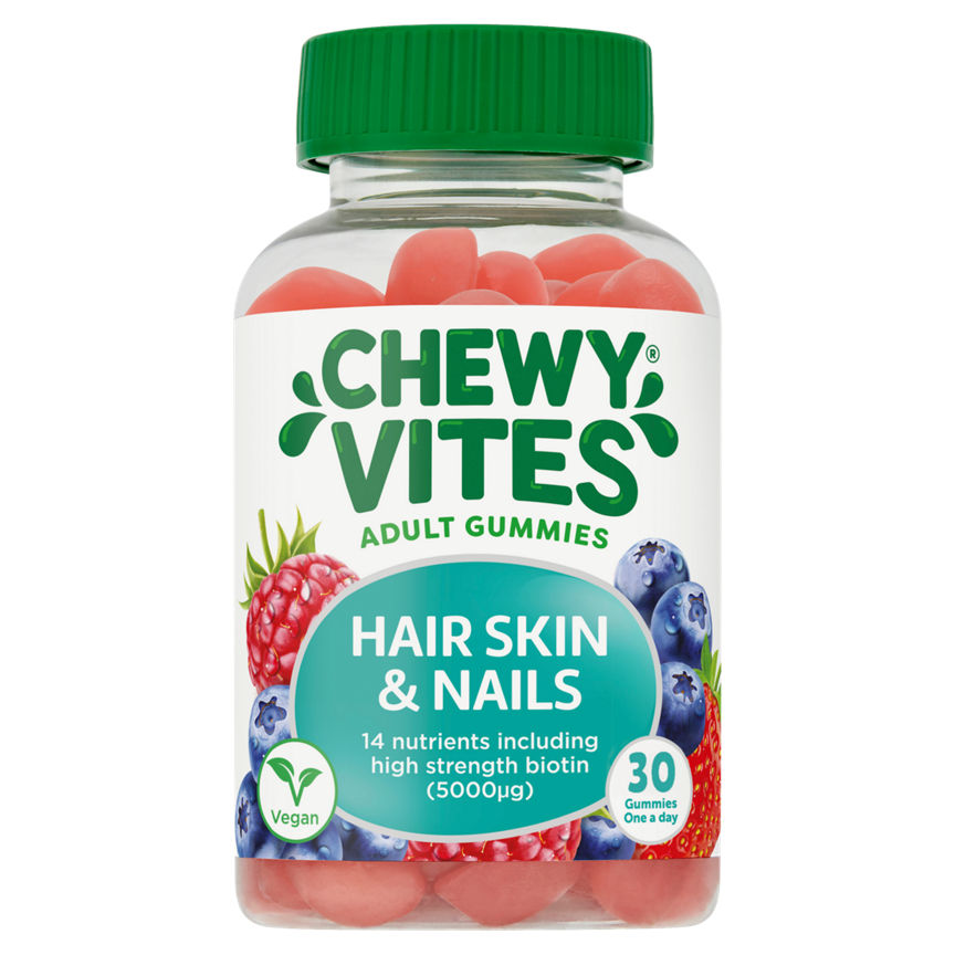 Chewy Vites Adult Gummies Hair Skin & Nails 30 Gummies One a Day